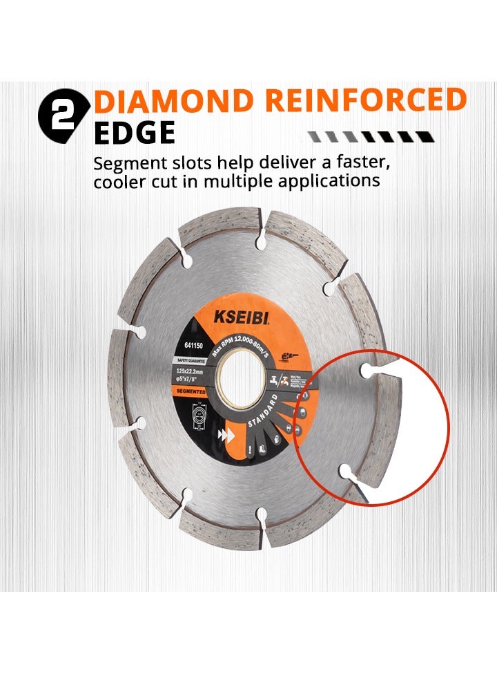 KSEIBI SINTERED DIAMOND DISCS/SEGMENTED 115x22.2MM – High Performance for Concrete, Stone & Masonry - Image 4