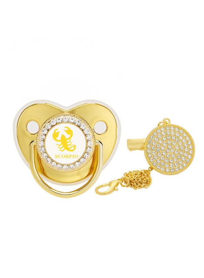 Hot New Product Twelve Constellation Baby Pacifier Drill Baby Golden Soothing Play Mouth With Dust Cover