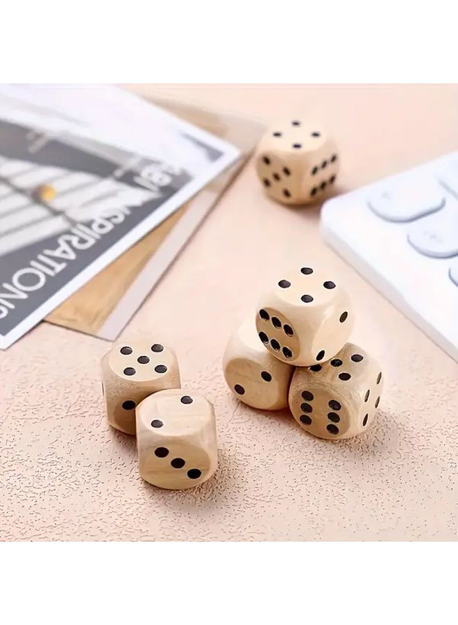 5 قطع من نرد خشبي 16 ملم بأرقام وأشكال لتعليم الرياضيات وألعاب الطاولة ودعائم الحفلات - Image 3