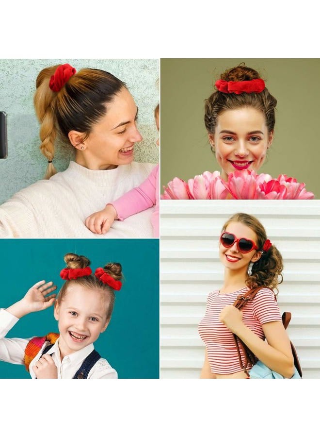 Didder 20 Pcs Solid Color Red Velvet Soft Hair Scrunchies Hair Ties for Women Girls Hair Accessories for Gift - Image 4