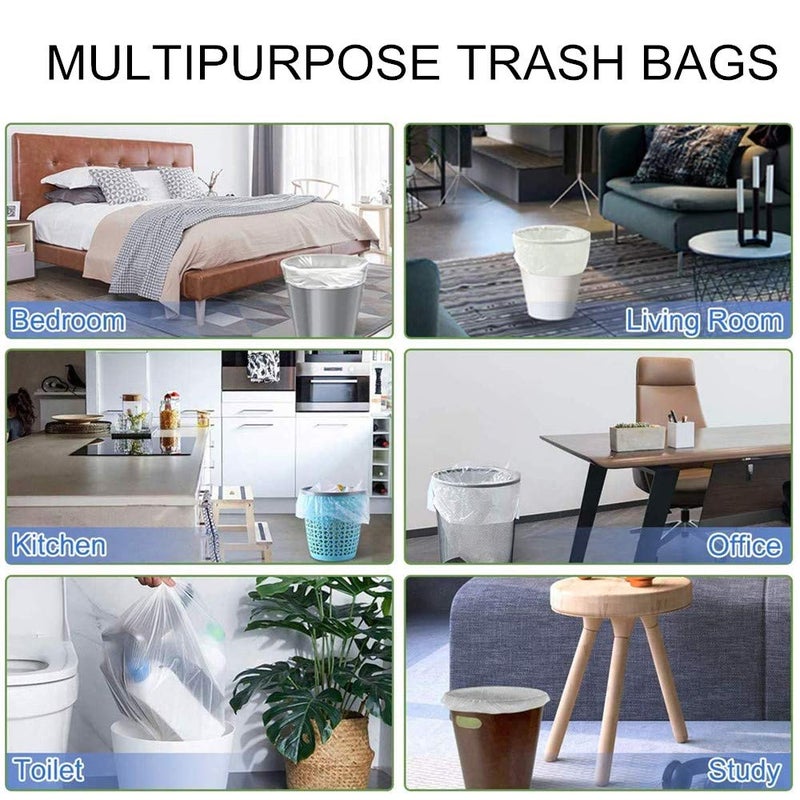Magesh Small Trash Bags, Magesh 4 Gallon Trash Bag/Small Garbage Bags, Strong Wastebasket Liners for Bathroom Bedroom Office Trash Can, Clear 200 Counts - Image 3