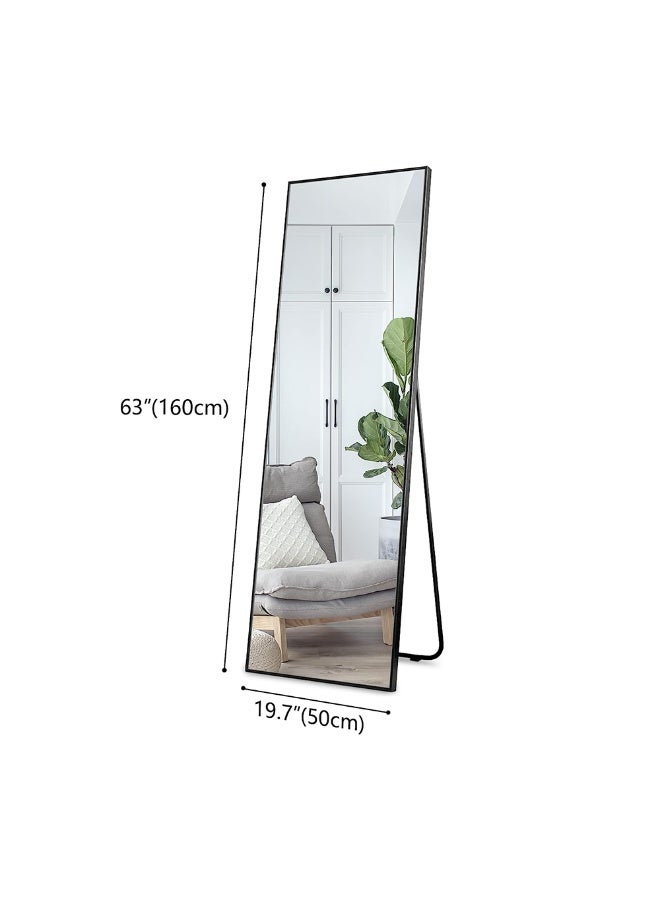 Crest J Full-Length Black Aluminum Mirror with Stand and Wall-Mount Option - Image 5