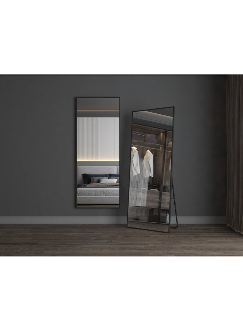 Crest J Full-Length Black Aluminum Mirror with Stand and Wall-Mount Option - Image 3