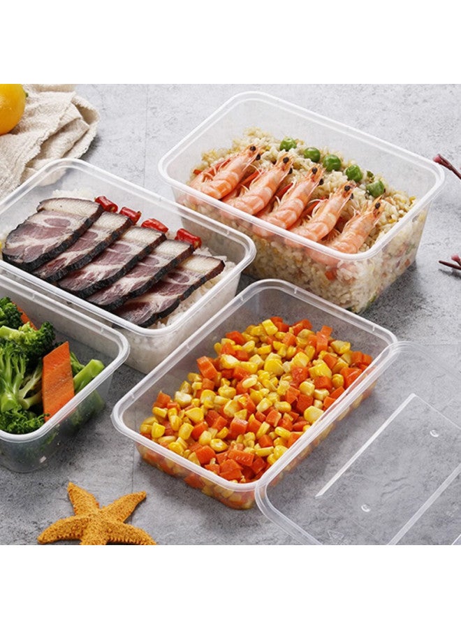 Temeiju Disposable Food Containers, Takeout Boxes, Food-grade Square Lunch Boxes With Lids, Microwave-safe And Heat-resistant, 750ml Capacity, 300 Sets - Image 3