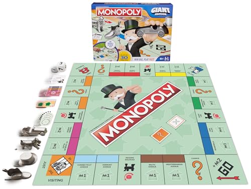Spin Master Games Monopoly Giant Edition Classic Family Board Game for Indoor Outdoor Play with Oversized Board Screenless Activity 24 Players for Ages 6 Up - Image 1