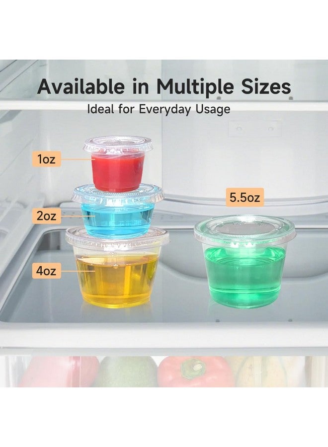SUCITY SUCITY 240 Sets - 1oz Plastic Condiment Cups with Lids, Portion Cups, 1oz Containers with Lids, Sauce Cups,Small Plastic Jello Shot Cups for Lunch, Party, Trips… - Image 4