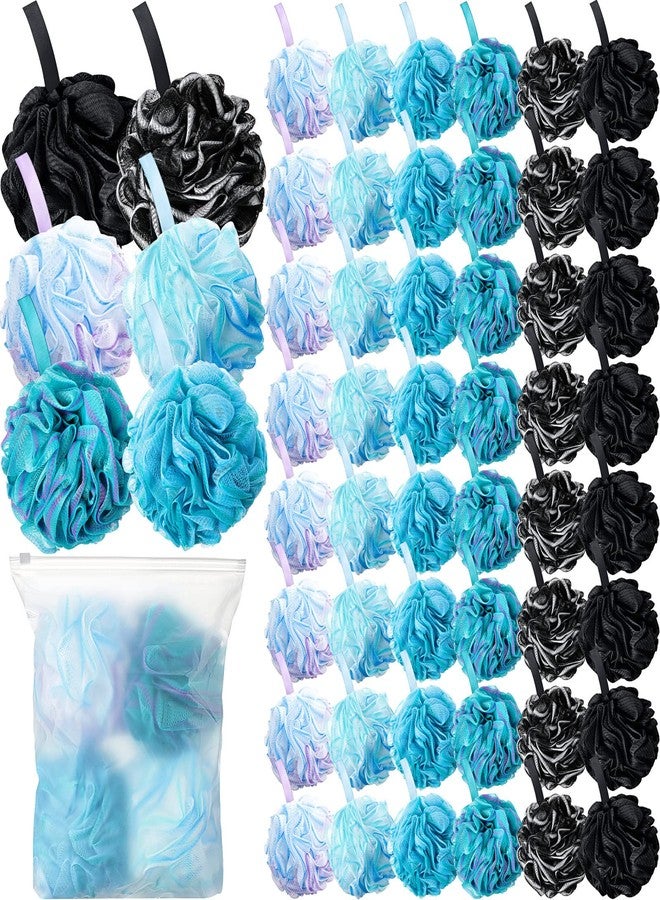 Shellwei 48 Pack Bath Sponge Shower Loofahs Bulk Pack 50g Soft Net Body Scrubber Shower Pouf Sponge Ball Body Mesh Pouf Exfoliating Bath Scrunchies for Men and Women - Image 1