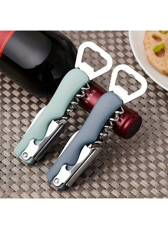Blue Heavy Duty Stainless Steel Bottle Opener Professional Corkscrew For Wine Beer - Image 1