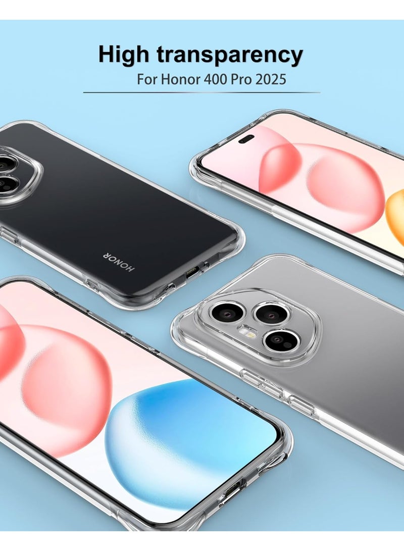 بورتوني غطاء حماية شفاف من مادة TPU لحماية الكاميرا لهاتف Honor 400 Pro، غطاء حماية فائق النحافة مقاوم للصدمات لهاتف Honor 400 Pro مقاس 6.7 بوصة - Image 5