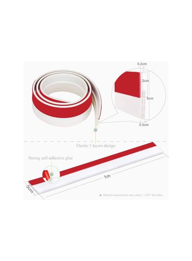 The Bros Door Draft Stopper, Under Door Draft Blocker Door Seal, Adjustable Door Sweeps Adhesive Waterproof Soundproof Bottom Seal Strip Stopper Weather Stripping for Exterior Interior Doors (White) - Image 2