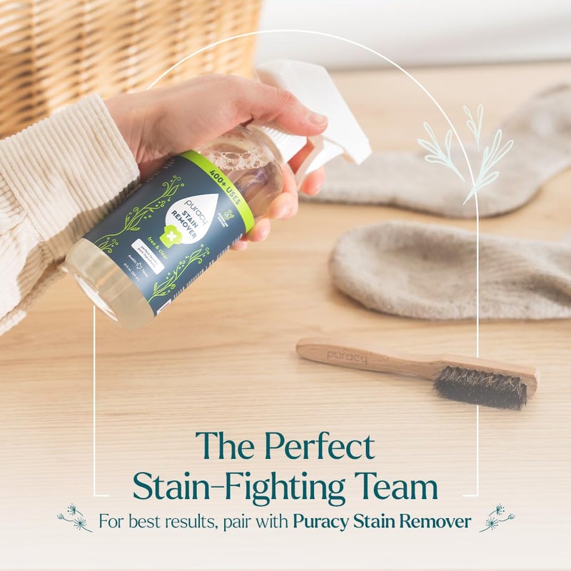 Puracy Laundry Stain Remover Brush for Tough, Deep, and Aged Clothing Stains, with Vegan Bristles for Safe and Effective Stain and Odor Elimination - Image 4