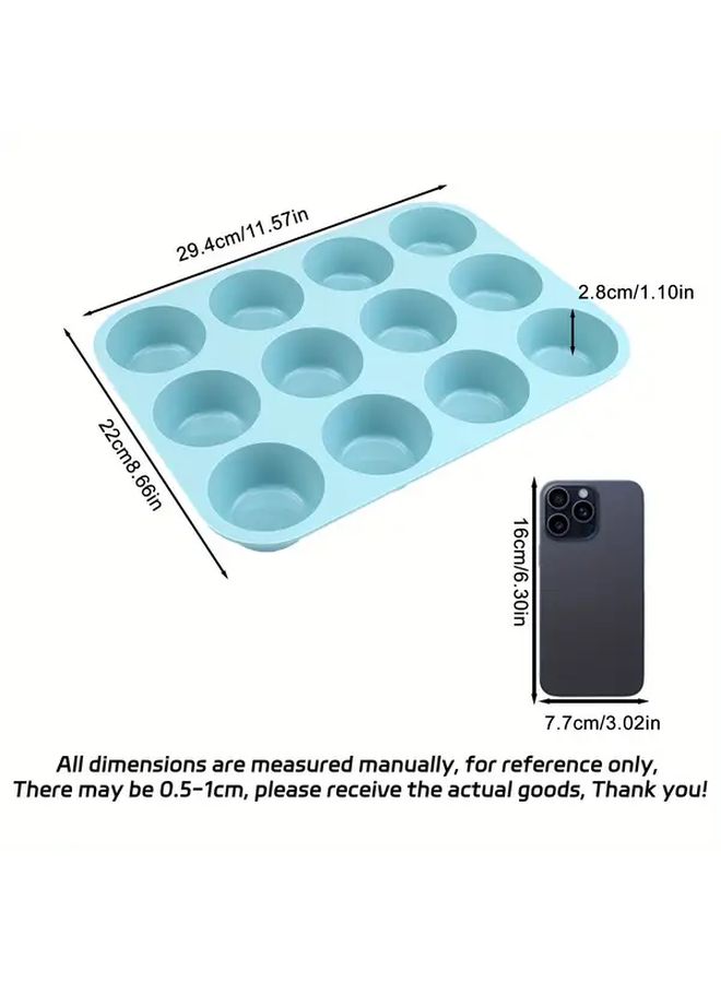 Blue 2pcs Non Stick Round Cake Pan Set Even Heat Easy Clean Baking Mold - Image 2