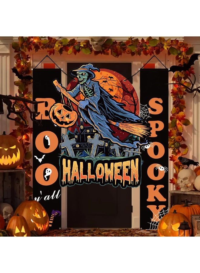 HI-FINE Witch Trunk or Treat Decorations for SUV Banner, Halloween Trunk or Treat Car Decorations Kit Outdoor Garage Door Decorations, Reusable Car Backdrop Halloween Party Supplies (A - Witch) - Image 4