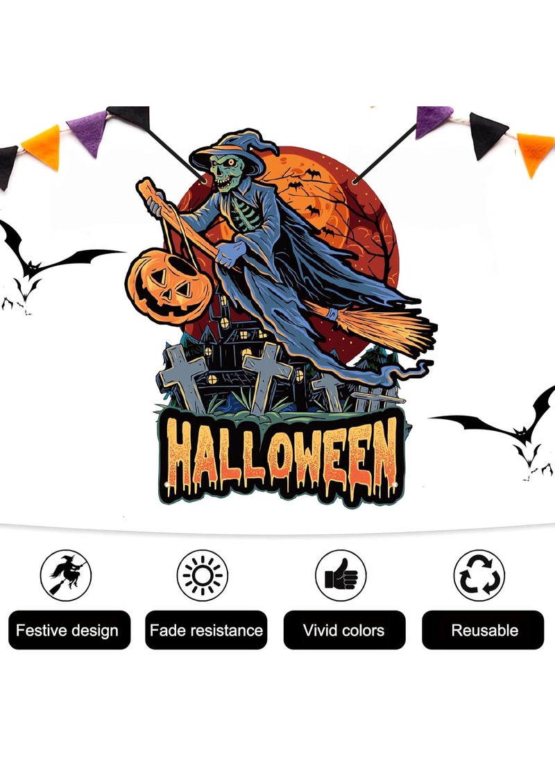 HI-FINE Witch Trunk or Treat Decorations for SUV Banner, Halloween Trunk or Treat Car Decorations Kit Outdoor Garage Door Decorations, Reusable Car Backdrop Halloween Party Supplies (A - Witch) - Image 5