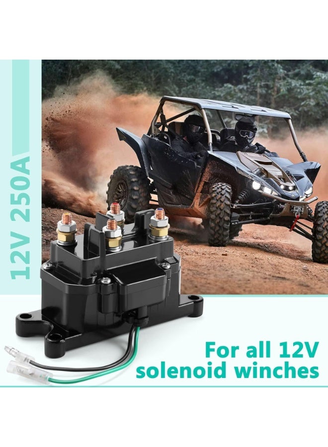 12 فولت 250 أمبير نعل رافعة مرحل نواة إبهام شاحنة لـ ATV UTV رافعة 2000-5000 رطل مع 6 أغطية حماية  - Image 5