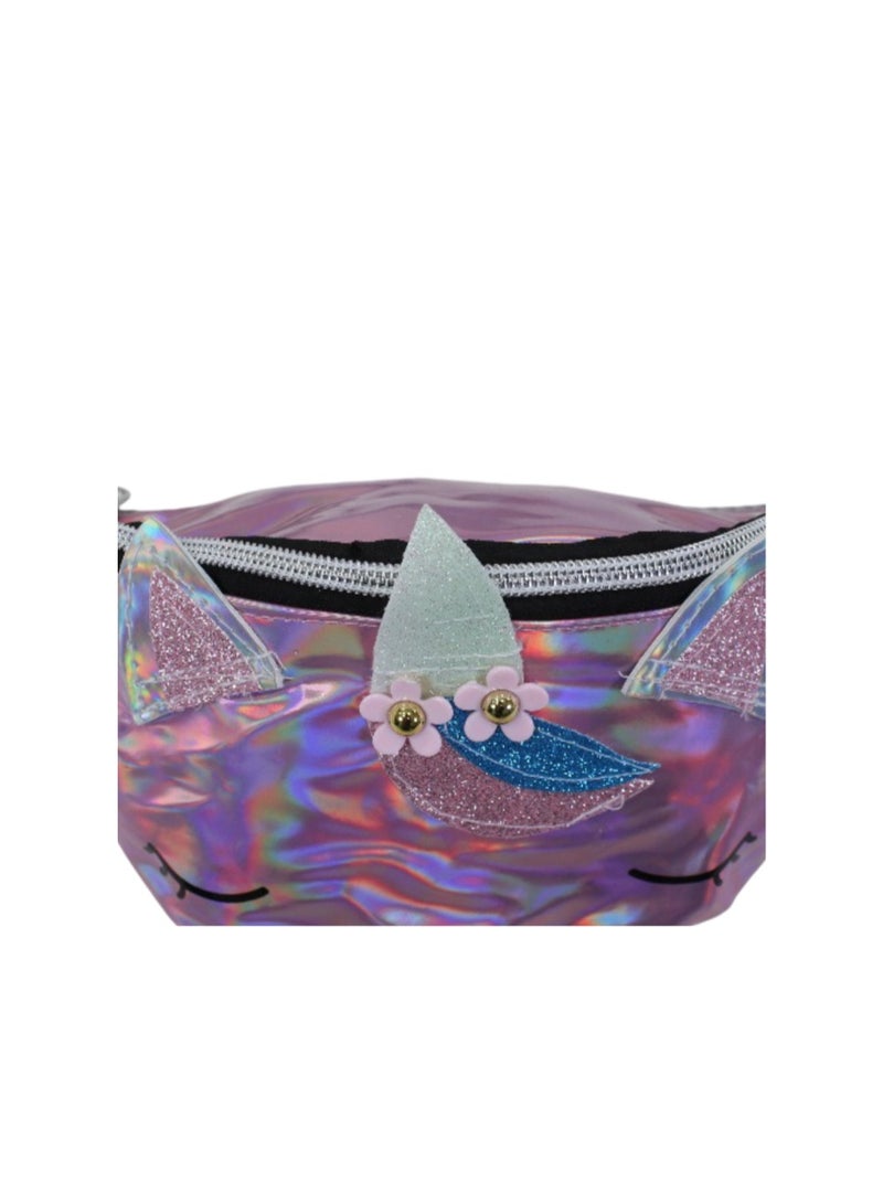 Waist Bag – Shiny Pink with Unicorn Design - Image 3