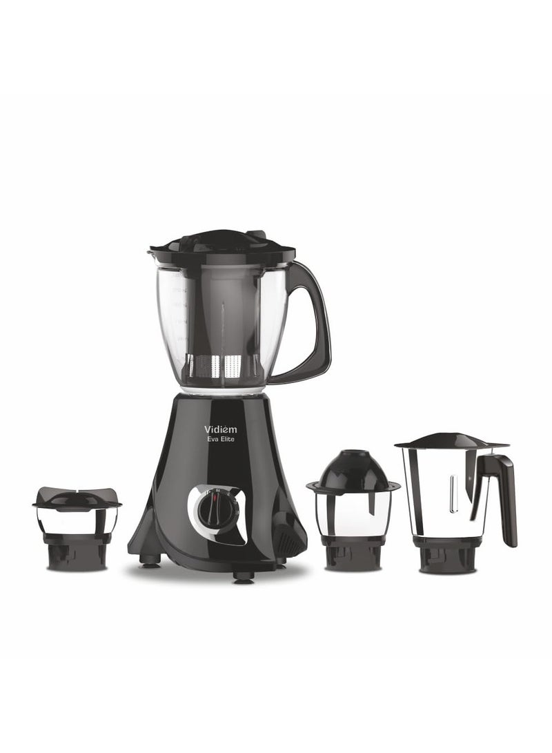 VIDIEM Vidiem Eva Elite mixer grinder 710 A (Black), mixer grinder 750 watt with 1 juicer and three leakproof jars with self-lock  - Image 1