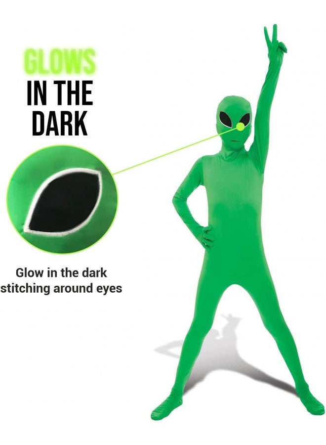 Morphsuits Alien Costume Kids Green Alien Costume Bodysuit Kids Halloween Costume Small - Image 2