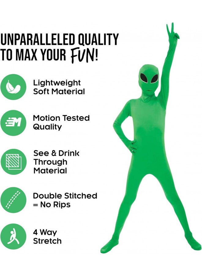 Morphsuits Alien Costume Kids Green Alien Costume Bodysuit Kids Halloween Costume Small - Image 3