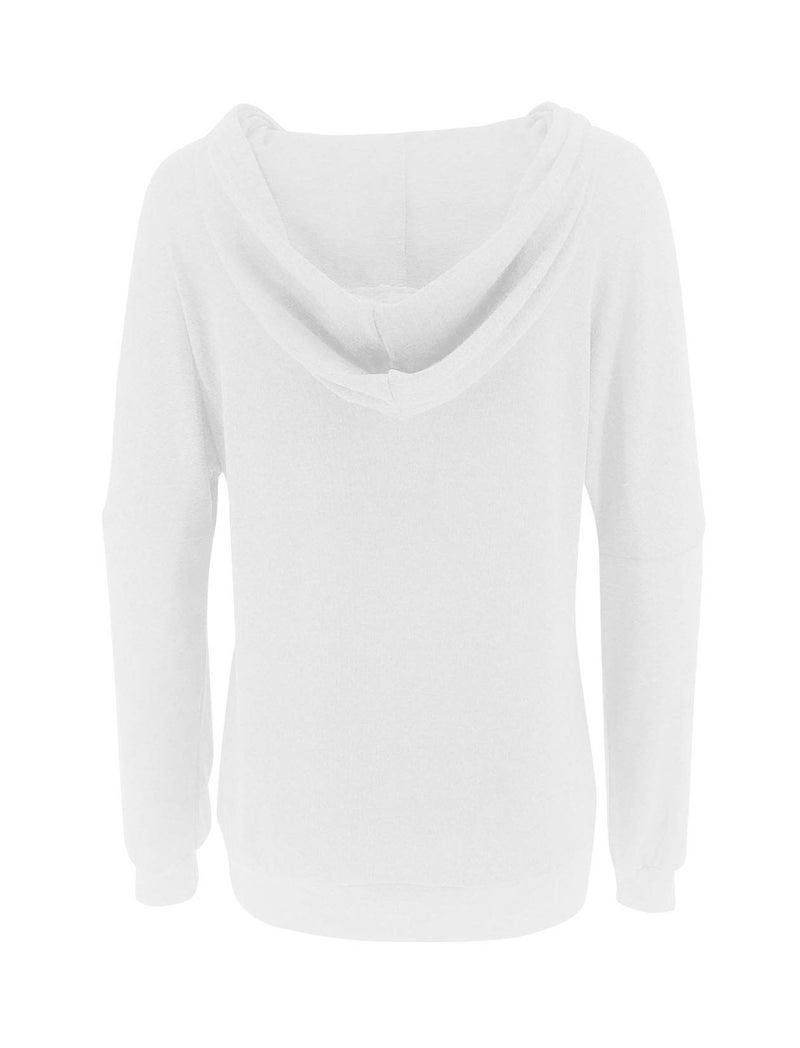 PRETTODAY Women's Casual Lightweight Hoodies Long Sleeve Color Block Sweatshirts Loose Pullover Tops with Pocket (White,Medium) - Image 5