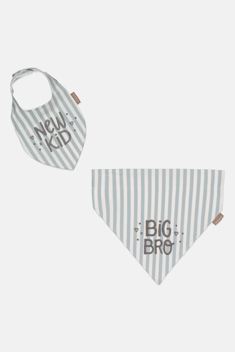 DEMDACO Toddlers Boy Bandana And Bib Set, Slate Blue - Image 1