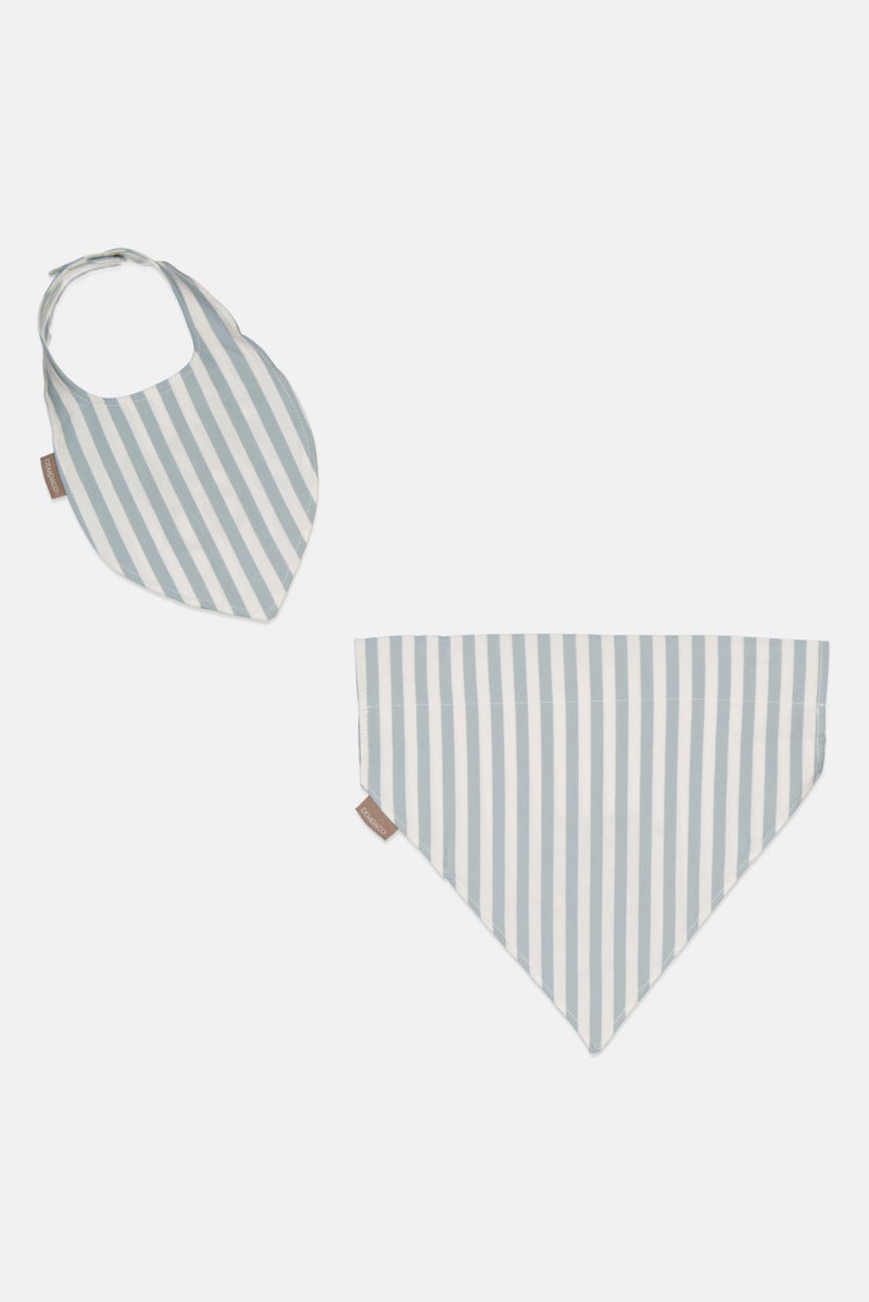 DEMDACO Toddlers Boy Bandana And Bib Set, Slate Blue - Image 2