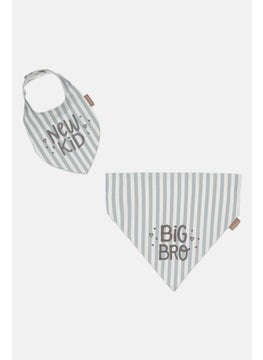 DEMDACO Toddlers Boy Bandana And Bib Set, Slate Blue  - Image 1