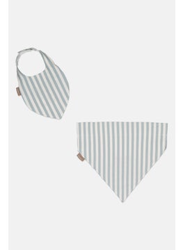DEMDACO Toddlers Boy Bandana And Bib Set, Slate Blue  - Image 2