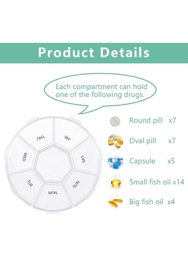 7-Day Pill Box – Weekly Pill Organizer for Vitamins, Cod Liver Oil, Supplements or Medication – Travel-Friendly, Work & Home Use, Portable Daily Pill Storage Container - Image 5