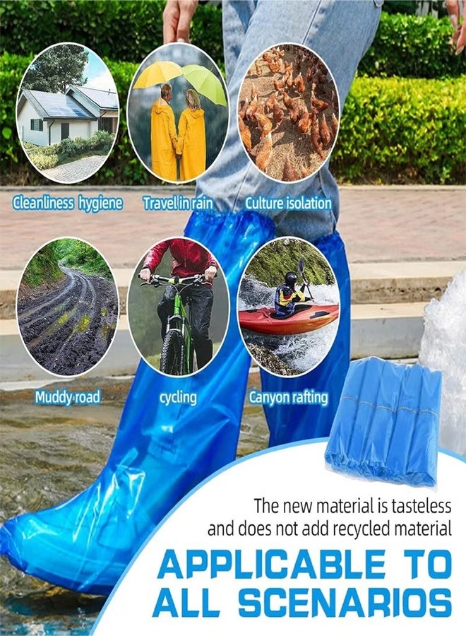 YJ 20 Pcs Disposable Shoe Covers and Thicker Boot,50cm Tall Large,Waterproof Sandproof Anti-Slip Overshoe (10 Pairs),Outdoor Indoors Overshoes(Blue) - Image 5
