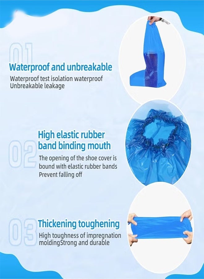 YJ 20 Pcs Disposable Shoe Covers and Thicker Boot,50cm Tall Large,Waterproof Sandproof Anti-Slip Overshoe (10 Pairs),Outdoor Indoors Overshoes(Blue) - Image 4
