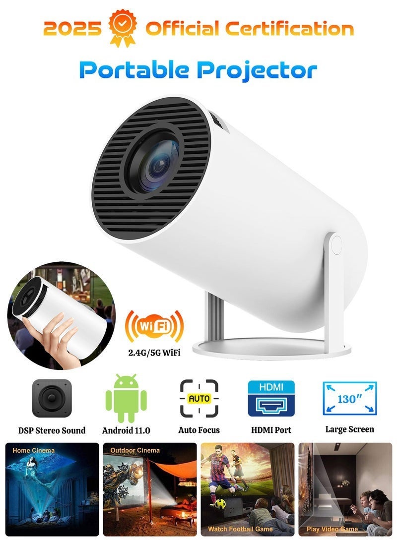 Ultra-Portable 5G WiFi Projector - Android 11, 130" Full HD, Pocket Cinema for Home, Outdoor, & Gaming - Image 1