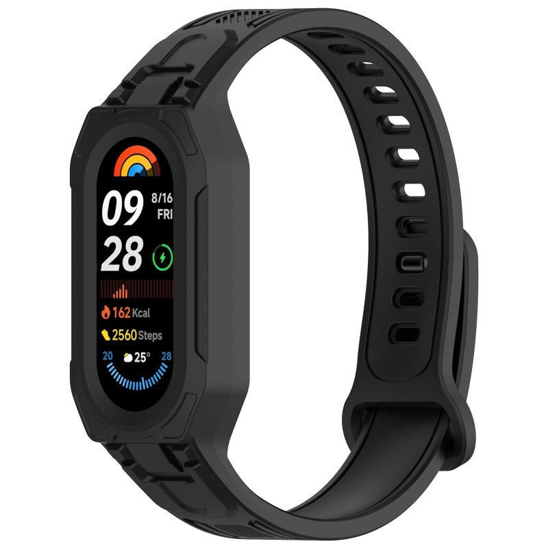 Disscool Soft Silicone Quick Release Strap Compatible with Xiaomi Band 9/8/7/6 NFC – Integration Replacement Wristband (Black) - Image 2