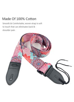 Mike Music Adjustable Pink Mandala Guitar Strap - Comfortable & Stylish Design with Genuine Leather Ends, Suitable for All Ages (93-158 cm) - pzsku/Z44AFBD5C249A1433833CZ/45/_/1717063345/1b6b9e0d-4130-4298-bb9b-160cfa713cb8