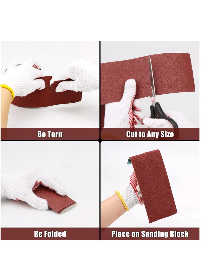 Sandpaper Roll Set 5 Rolls, 9.3cm x 5m, Aluminum Oxide Sandpaper for Woodworking, 60/80/120/180/240 Grit, Aluminium Oxide Abrasive Sanding Paper, for Sanding, Polishing and Rust Removal