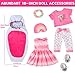K. T. Fancy KT Fancy American Girl Doll Clothes for 18 Inch Dolls Accessories Pink Outdoor Dress Top Pants Shoes Hairband Rainbow Pillow Outdoor Space Sleeping Bag No Doll - Image 3