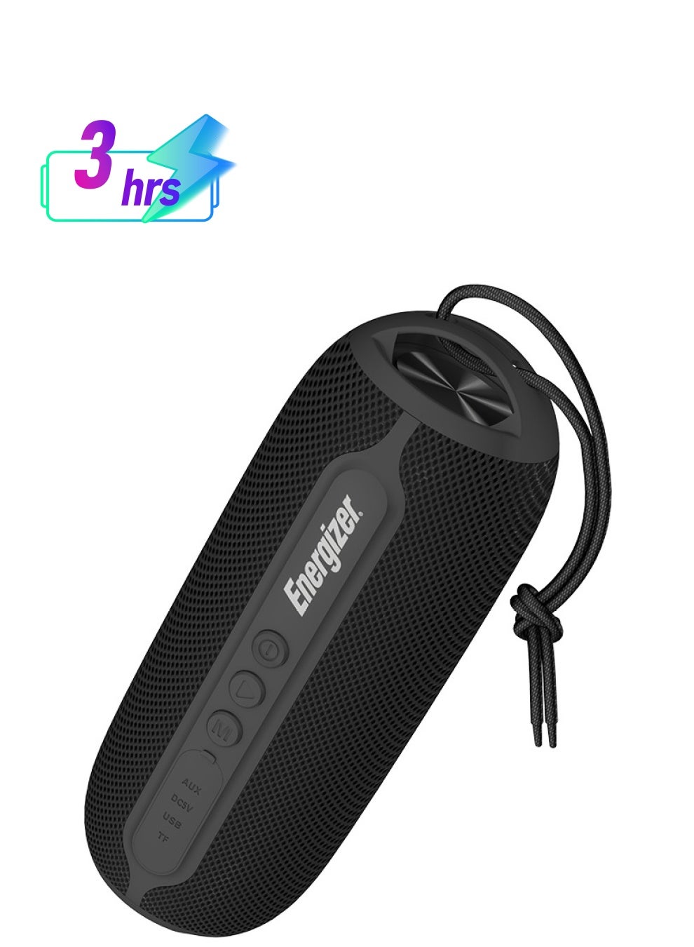 Energizer BTS-162 BTS Portable Bluetooth Speaker, IPX6 Waterproof, 16W RMS 8Wx2 - Dual Core Speakers, FM, MicroSD, USB And AUX Slots Black