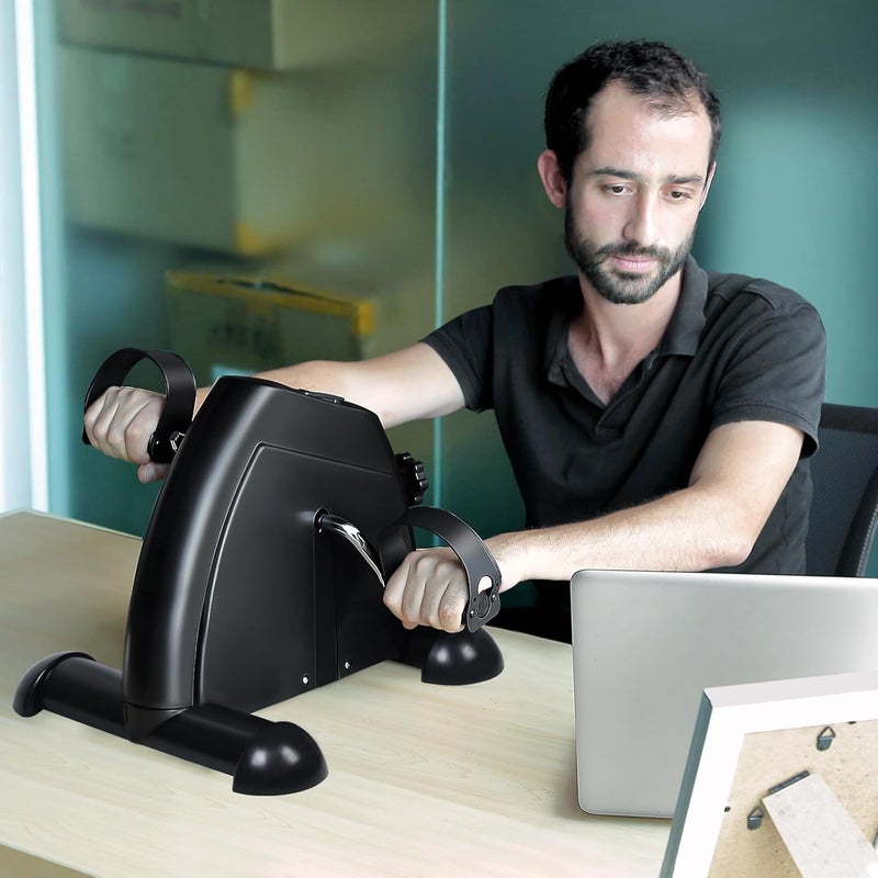 HIMALY دراجة تمارين ميني هيمالي تحت المكتب، جهاز دواسة قدم محمول، آلة دواسة ذراع وساق مع شاشة LCD تعرض المعلومات - Image 5