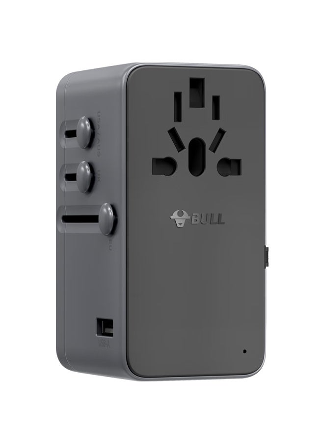 Bull 70w Gan Fast Charging Multi-country Travel Adapter With Built-in Data Cable, Retractable Cord, Global Universal For Overseas And Some Regions, European, American, Australian, And Uk Standards, No Switch - Image 5