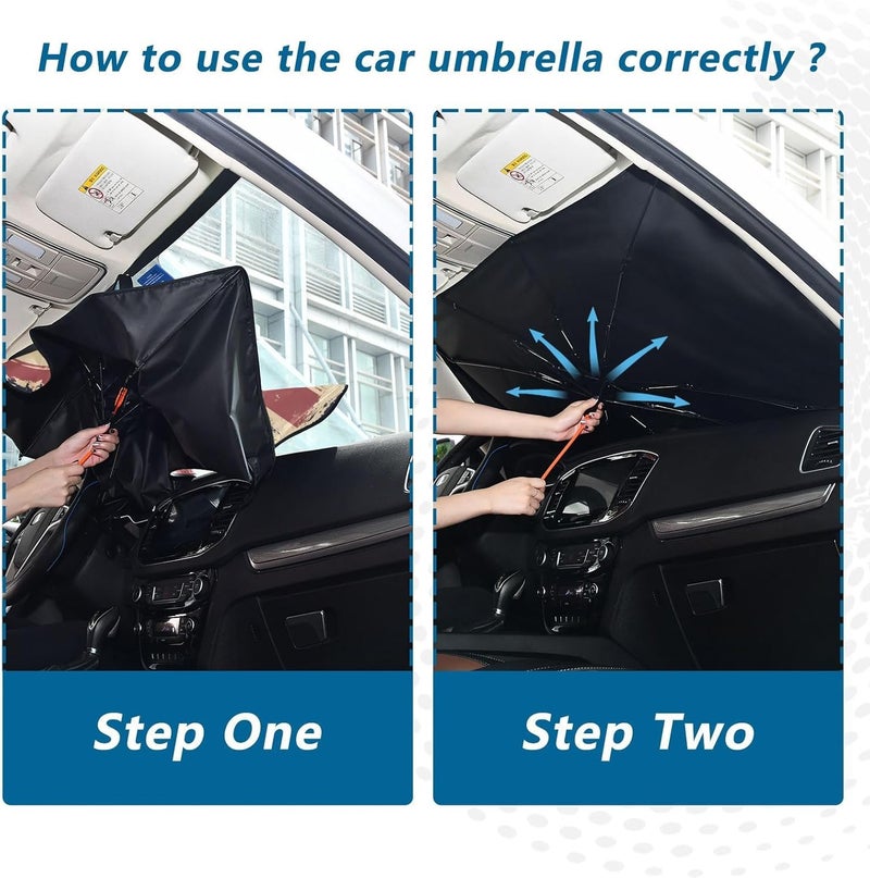 Windshield Sun Shade Umbrella Trout Flag – Fashion Design, Protect Car from Sun & Heat Damage, Easy Store, Universal Fit 55” x 27.5” - Image 5