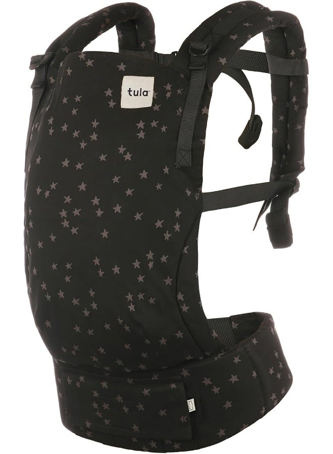 Tula Ba Discover Free-to-Grow Baby Carrier, Adjustable Newborn to Toddler Carrier, Ergonomic and Multiple Positions for 7-45 pounds, Black with Gray Stars - Image 1