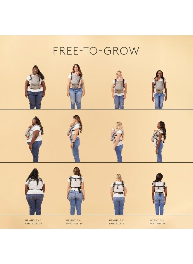 Tula Ba Discover Free-to-Grow Baby Carrier, Adjustable Newborn to Toddler Carrier, Ergonomic and Multiple Positions for 7-45 pounds, Black with Gray Stars - Image 4