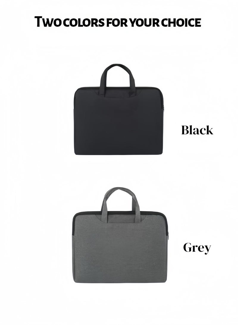 حقيبة كمبيوتر محمول، حافظة مقاومة للماء للكمبيوتر اللوحي مقاس 13-14 بوصة مع جيب للملحقات، حقيبة سفر احترافية بمقبض لجهاز MacBook Air/Pro (M1/M2/M3/M4)، أجهزة الكمبيوتر المحمولة HP وDell وLenovo وAsus (أسود) - Image 3