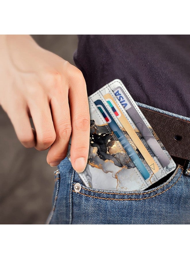 Fintie Slim Minimalist Front Pocket Wallet Rfid Blocking Credit Card Holder Card Cases With Id Window For Men Women  - Image 3