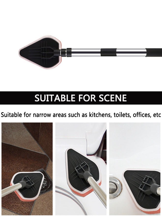 وهاواي Shower Brush Scrubber with Long Extendable Handle 116cm - Shower Bathtub Tub & Tile Scrubber Brush Include 1 Stiff Brush Head & 3 Scouring Pads for Wall Bathroom Glass Bathtub(Black)  - Image 5