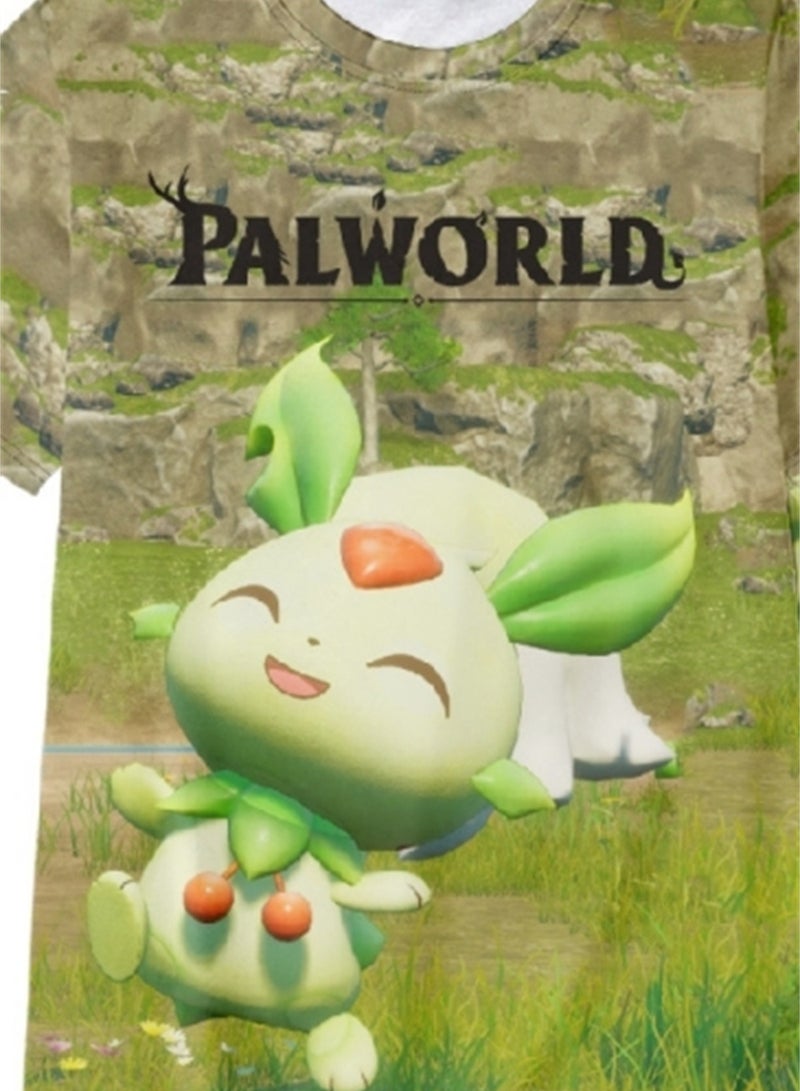 تي شيرت Palworld Phantom Beast Palu ثلاثي الأبعاد بطباعة رقمية للبالغين والأطفال صيفي بأكمام قصيرة - Image 4