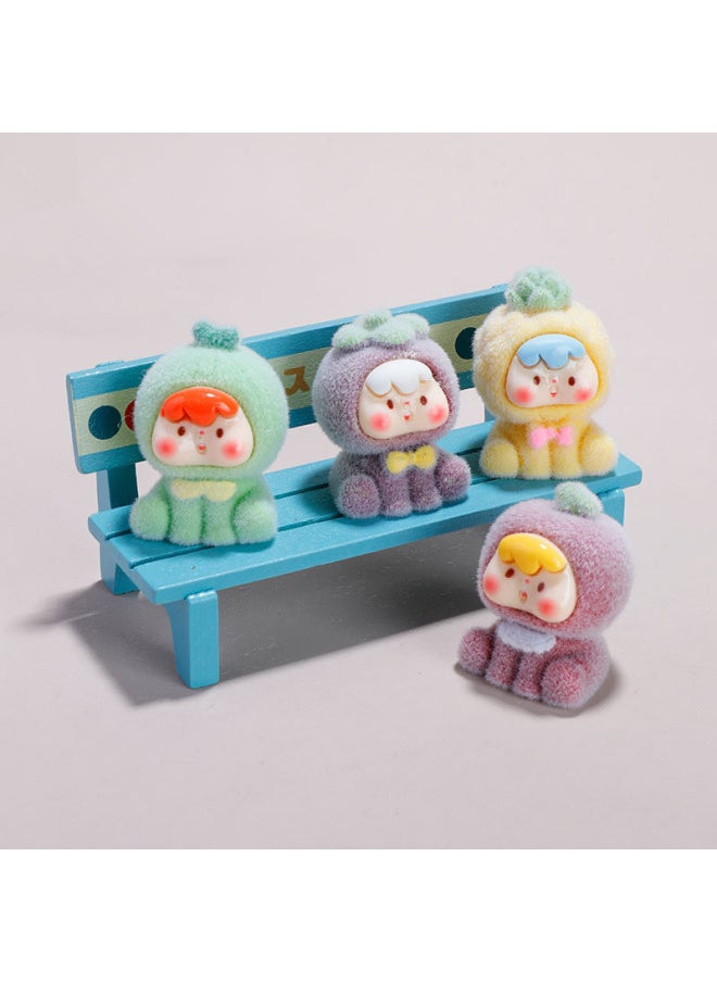 Generic - Flocking Fruit Cubs Four-generation Luminous Three-dimensional Diy Jewelry Resin Adorable Accessories Car Ornaments Key Pendant-Color:1 Piece Of Random Flocked Fruit For The Fourth Generation (the Matching Photo Is Taken In Multiples Of 8) - Image 1