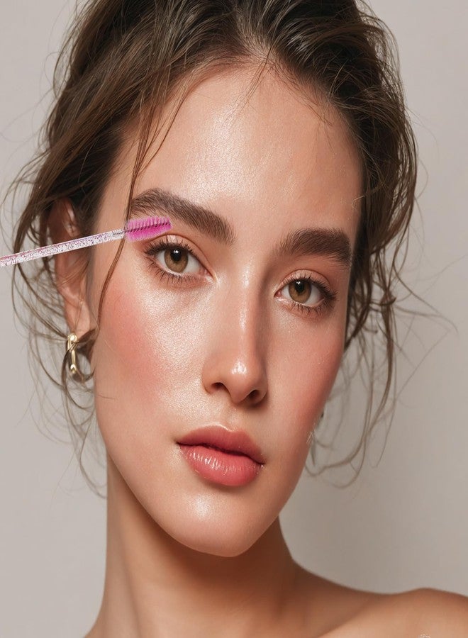 MyAoKuE-UP 100Pcs Disposable Mascara Wands Spoolie Crystal Brush Double-Ended Dual Mascara Brush Spoolie Lip Brush Makeup Grooming Tool (Rose Red,100) - Image 4