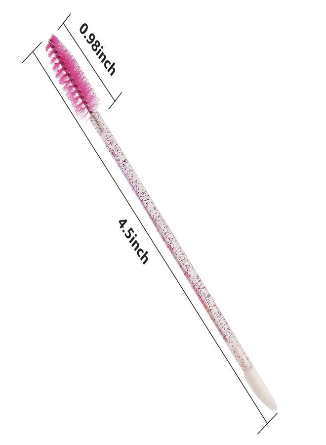 MyAoKuE-UP 100Pcs Disposable Mascara Wands Spoolie Crystal Brush Double-Ended Dual Mascara Brush Spoolie Lip Brush Makeup Grooming Tool (Rose Red,100) - Image 5