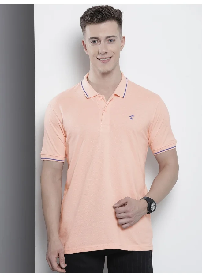 شركة المرآب الهندية Men Regular Fit Basics Plain Polo Neck Printed Polo T-Shirts